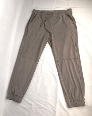 ZARA Taupe Grey Faux Suede Drawstring Jogger Pants Size Large